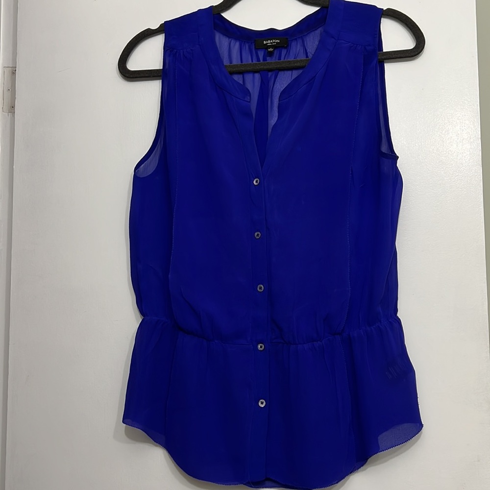 BABATON 100% silk top, size small